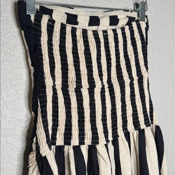 NWT Moon River Stripe Ruched Strapless Midi Dress Vacation Beach Size Small - Picture 5 of 8